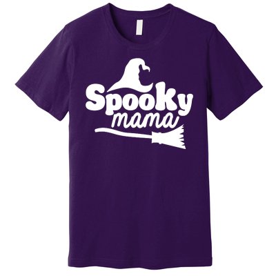 Spooky Mama Witch Broom Halloween Premium T-Shirt