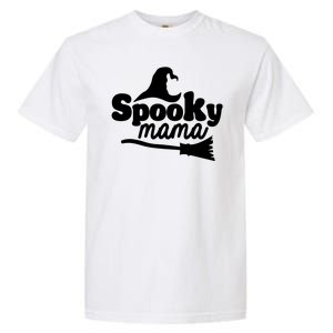 Spooky Mama Witch Broom Halloween Garment-Dyed Heavyweight T-Shirt