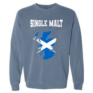 Single Malt Whisky Scotch Lovers Scotland Flag Garment-Dyed Sweatshirt