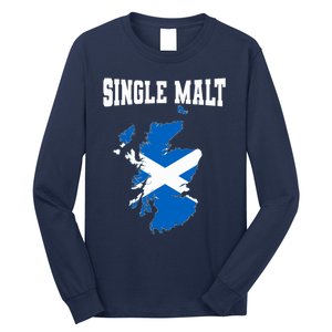 Single Malt Whisky Scotch Lovers Scotland Flag Long Sleeve Shirt