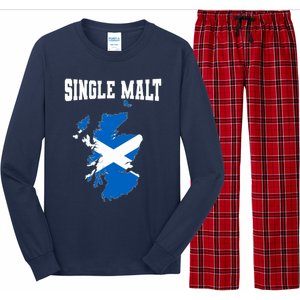 Single Malt Whisky Scotch Lovers Scotland Flag Long Sleeve Pajama Set