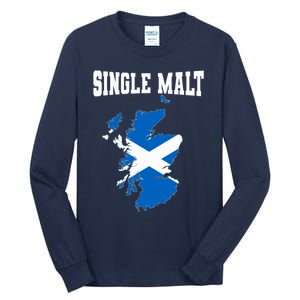 Single Malt Whisky Scotch Lovers Scotland Flag Tall Long Sleeve T-Shirt