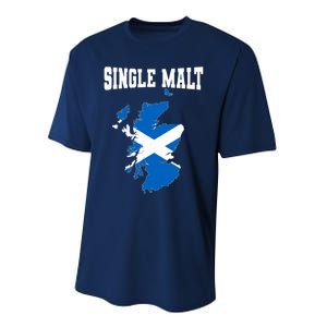 Single Malt Whisky Scotch Lovers Scotland Flag Performance Sprint T-Shirt