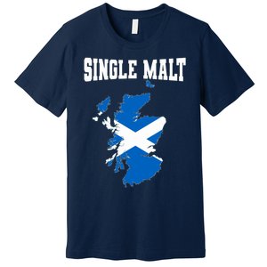 Single Malt Whisky Scotch Lovers Scotland Flag Premium T-Shirt