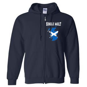 Single Malt Whisky Scotch Lovers Scotland Flag Full Zip Hoodie