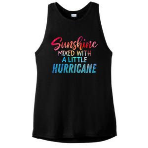 Sunshine Mixed With Little Hurricane Funny Positive Message Gift Ladies PosiCharge Tri-Blend Wicking Tank