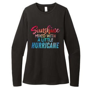 Sunshine Mixed With Little Hurricane Funny Positive Message Gift Womens CVC Long Sleeve Shirt