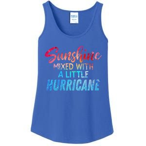 Sunshine Mixed With Little Hurricane Funny Positive Message Gift Ladies Essential Tank