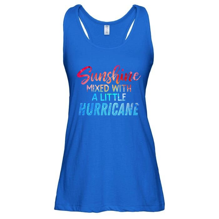 Sunshine Mixed With Little Hurricane Funny Positive Message Gift Ladies Essential Flowy Tank