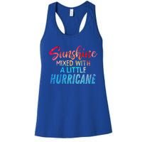 Sunshine Mixed With Little Hurricane Funny Positive Message Gift Women's Racerback Tank