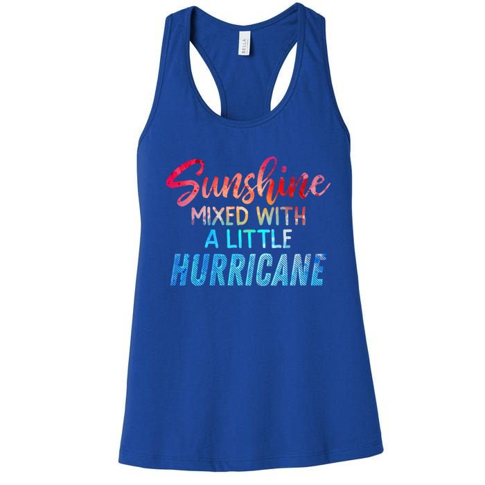 Sunshine Mixed With Little Hurricane Funny Positive Message Gift Women's Racerback Tank