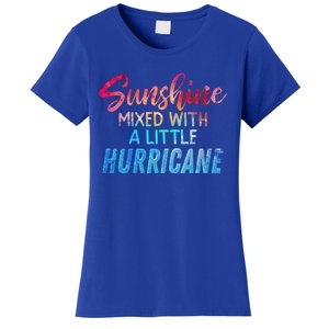 Sunshine Mixed With Little Hurricane Funny Positive Message Gift Women's T-Shirt