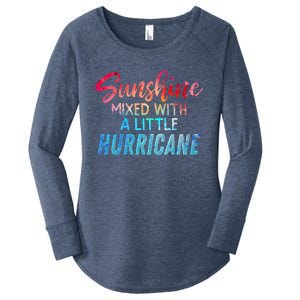 Sunshine Mixed With Little Hurricane Funny Positive Message Gift Women's Perfect Tri Tunic Long Sleeve Shirt