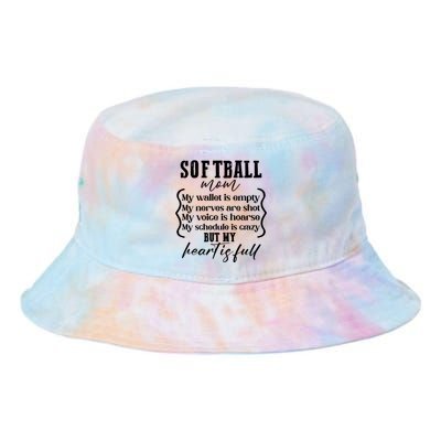 Softball Mom Wallet Is Empty Heart Is Full Tie Dye Newport Bucket Hat