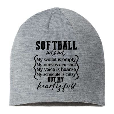 Softball Mom Wallet Is Empty Heart Is Full Sustainable Beanie