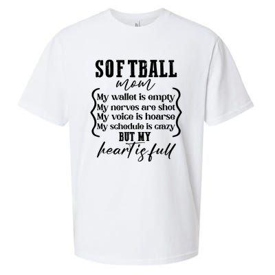 Softball Mom Wallet Is Empty Heart Is Full Sueded Cloud Jersey T-Shirt