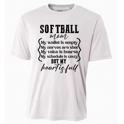 Softball Mom Wallet Is Empty Heart Is Full Cooling Performance Crew T-Shirt