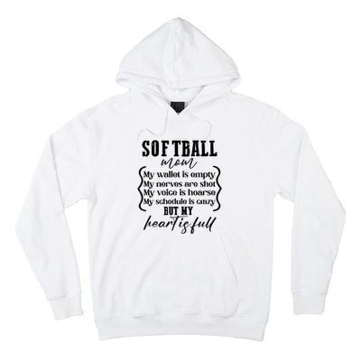 Softball Mom Wallet Is Empty Heart Is Full Hoodie