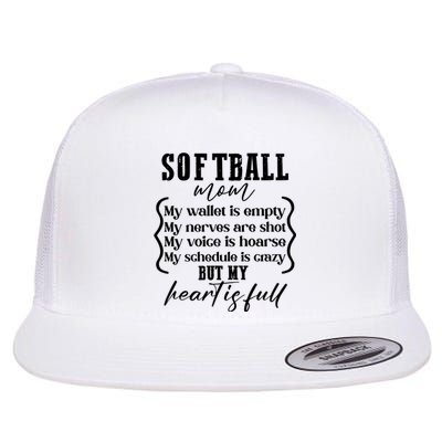 Softball Mom Wallet Is Empty Heart Is Full Flat Bill Trucker Hat