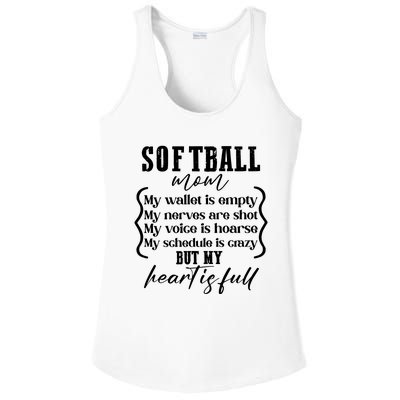 Softball Mom Wallet Is Empty Heart Is Full Ladies PosiCharge Competitor Racerback Tank