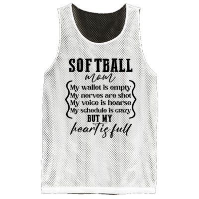 Softball Mom Wallet Is Empty Heart Is Full Mesh Reversible Basketball Jersey Tank