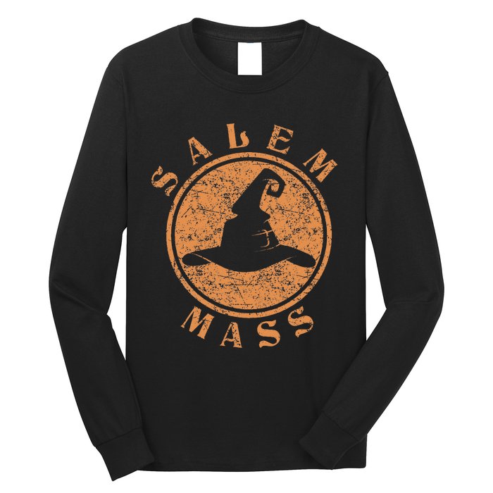 Salem Mass Witch Trials Wiccan Symbol Womens Halloween Long Sleeve Shirt