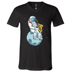 Saxophone Men Women Saxophonist Gifts Jazz Music V-Neck T-Shirt