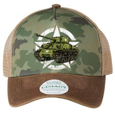 Sherman M4 World War 2 Army Tank Vintage Tank A Military Legacy Tie Dye Trucker Hat