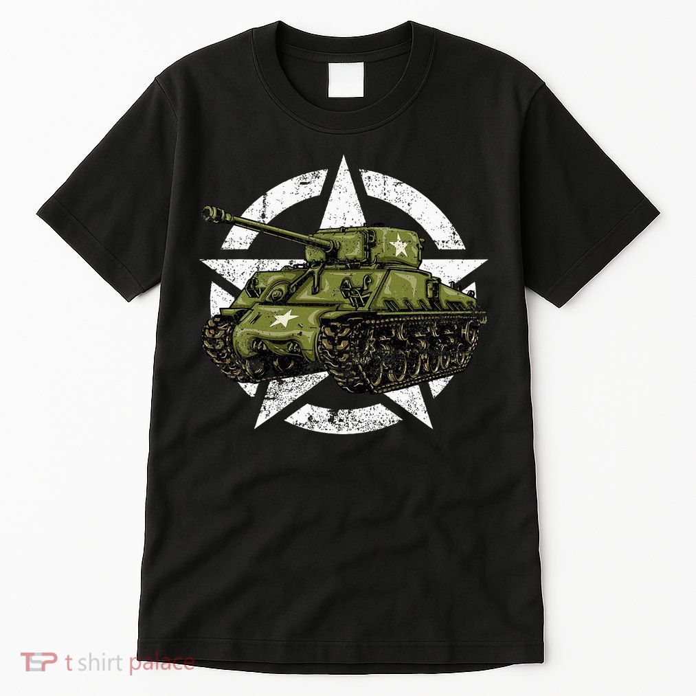 Sherman M4 World War 2 Army Tank Vintage Tank A Military Tall T-Shirt