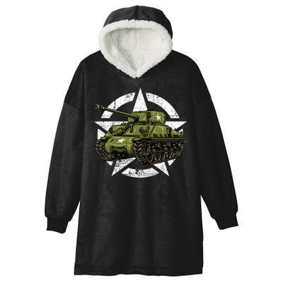Sherman M4 World War 2 Army Tank Vintage Tank A Military Hooded Wearable Blanket