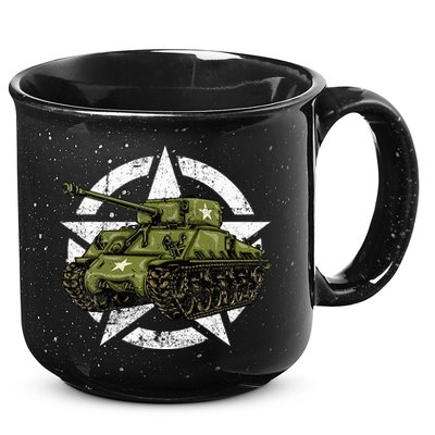 Sherman M4 World War 2 Army Tank Vintage Tank A Military 15oz Campfire Ceramic Mug