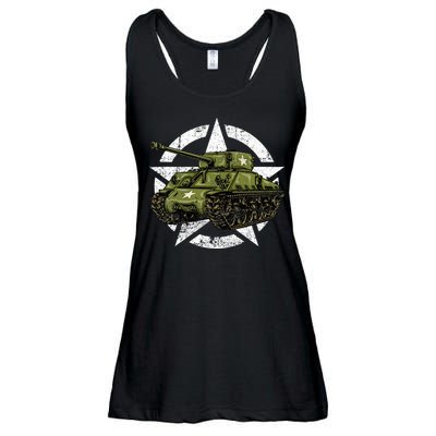 Sherman M4 World War 2 Army Tank Vintage Tank A Military Ladies Essential Flowy Tank