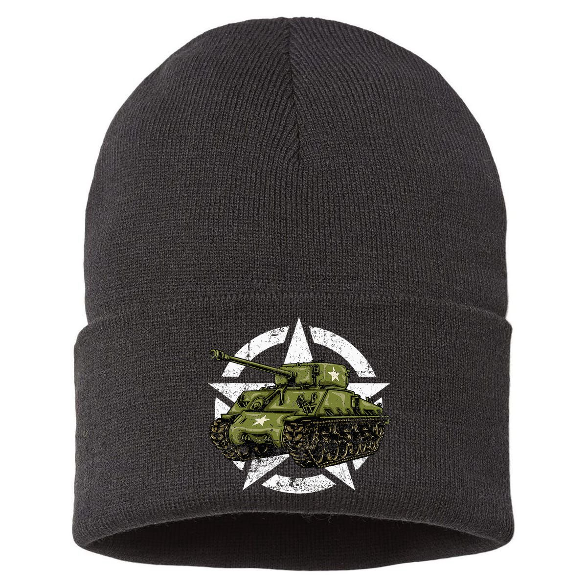 Sherman M4 World War 2 Army Tank Vintage Tank A Military Sustainable Knit Beanie