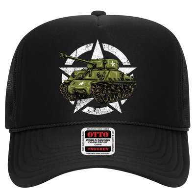 Sherman M4 World War 2 Army Tank Vintage Tank A Military Trucker Hat