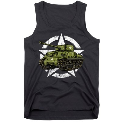 Sherman M4 World War 2 Army Tank Vintage Tank A Military Tank Top