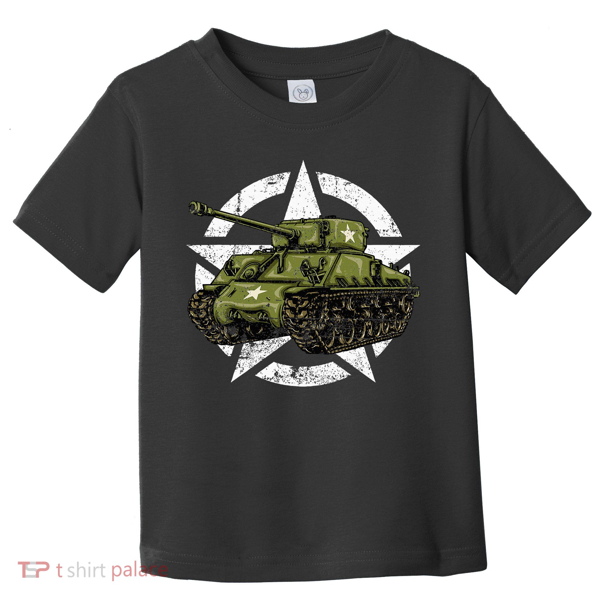 Sherman M4 World War 2 Army Tank Vintage Tank A Military Toddler T-Shirt