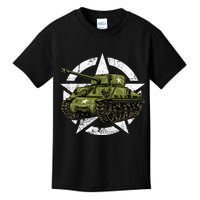 Sherman M4 World War 2 Army Tank Vintage Tank A Military Kids T-Shirt