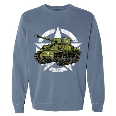 Sherman M4 World War 2 Army Tank Vintage Tank A Military Garment-Dyed Sweatshirt