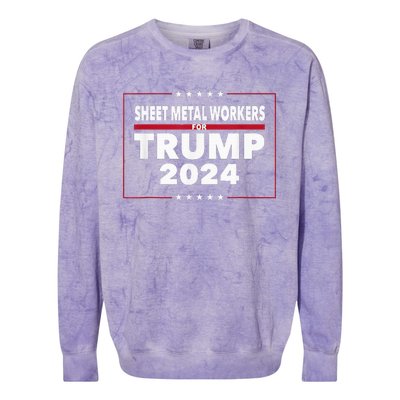 Sheet Metal Workers For Trump 2024 President Colorblast Crewneck Sweatshirt