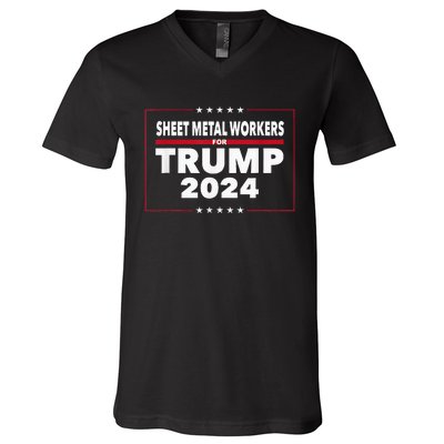 Sheet Metal Workers For Trump 2024 President V-Neck T-Shirt