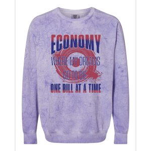 Sarcastic Money Woes Cynical Economy Joke Colorblast Crewneck Sweatshirt