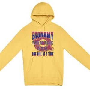 Sarcastic Money Woes Cynical Economy Joke Premium Pullover Hoodie