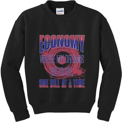 Sarcastic Money Woes Cynical Economy Joke Kids Sweatshirt