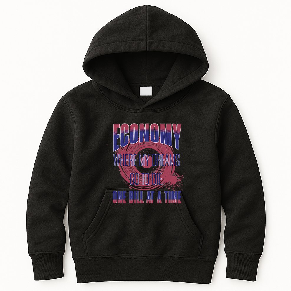 Sarcastic Money Woes Cynical Economy Joke Kids Hoodie