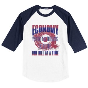 Sarcastic Money Woes Cynical Economy Joke Baseball Sleeve Shirt