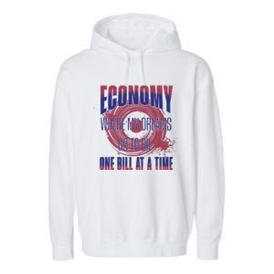 Sarcastic Money Woes Cynical Economy Joke Garment-Dyed Fleece Hoodie