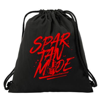 Spartan Mode Workout Gladiator Beast Gym Quote Gift Drawstring Bag