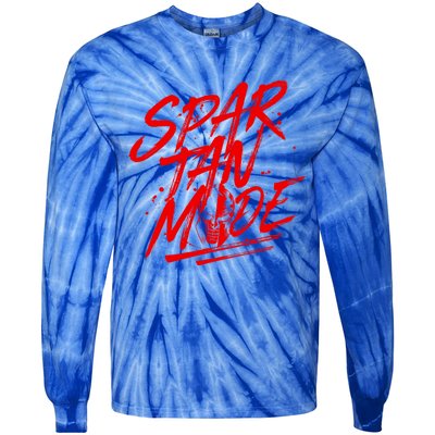 Spartan Mode Workout Gladiator Beast Gym Quote Gift Tie-Dye Long Sleeve Shirt