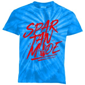 Spartan Mode Workout Gladiator Beast Gym Quote Gift Kids Tie-Dye T-Shirt