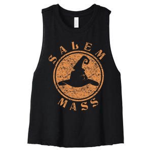 Salem Mass Witch Trials Wiccan Symbol Womens Halloween Women's Racerback Cropped Tank